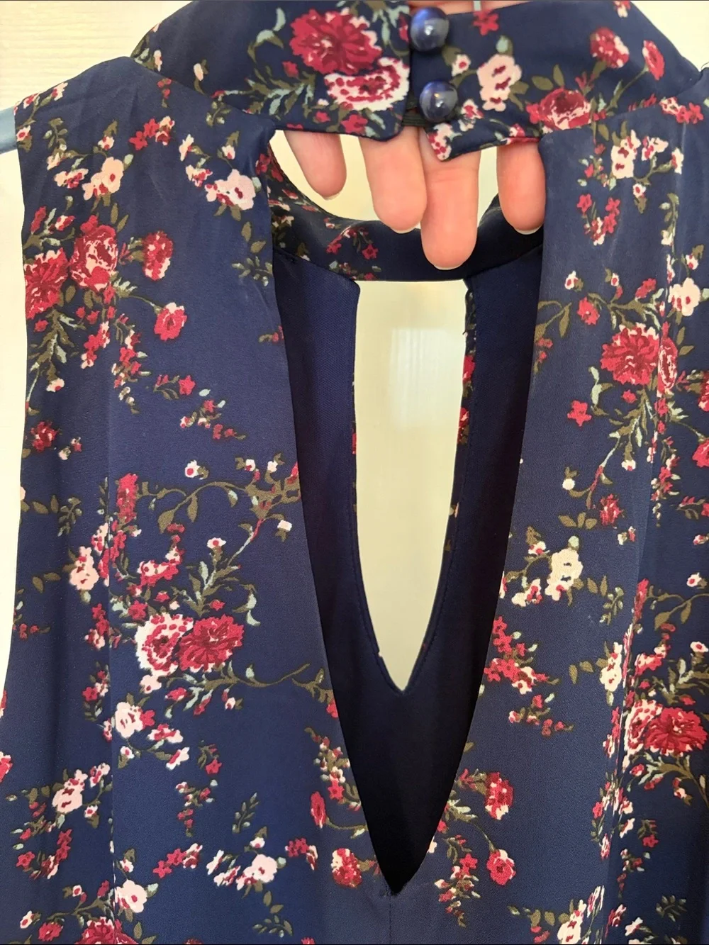 Alya Navy Floral Halter Mini Dress